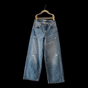 Forever 21 Womens Sz 25 Distressed Blue Low Rise Baggy